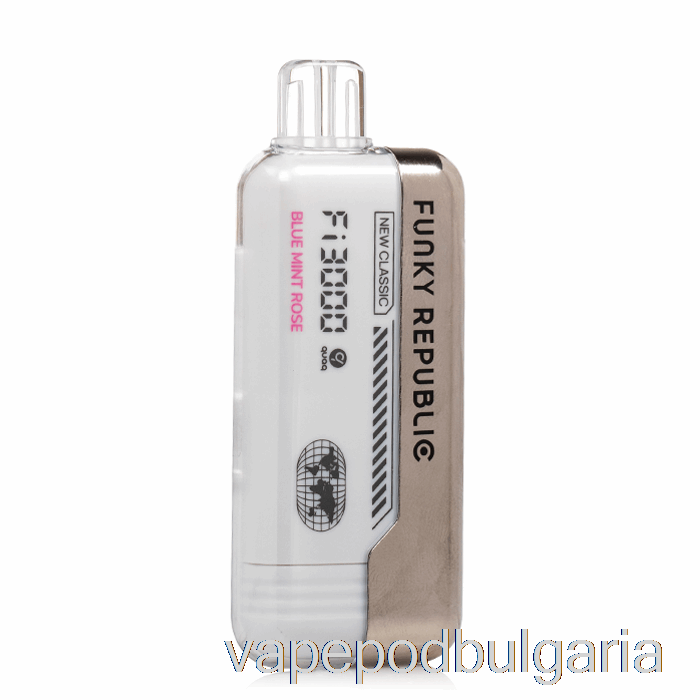 Vape 10000 Дръпки Funky Republic Fi3000 Disposable Blue Mint Rose